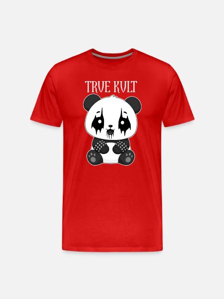 CUTE BLACK METAL PANDA - Men's Premium Organic T-Shirt - red