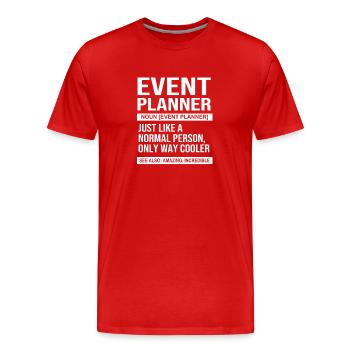 Organisateur d’événements - T-shirt bio Premium Homme - rouge - Devant - Damien (186cm)