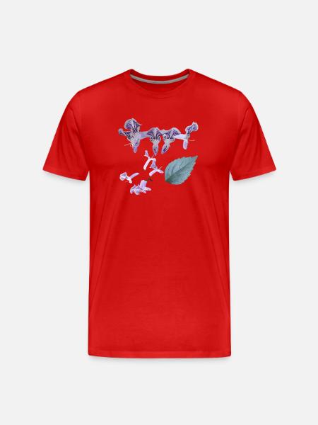 Botanical_lavender_flower_floral_artwork - Men's Premium Organic T-Shirt - red
