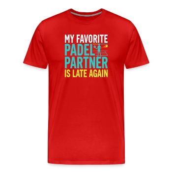 Padel-mädchen Padel-spieler Padel-tennis-geschenk - Männer Premium Bio T-Shirt - Rot - Vorne - Damien (186cm)