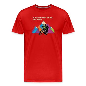 Vétérisme VTT sur Hacklberg Trail - T-shirt bio Premium Homme - rouge - Devant - Damien (186cm)