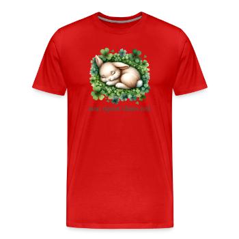 Mein eigenes kleines Nest Häschen - Männer Premium Bio T-Shirt - Rot - Vorne - Damien (186cm)