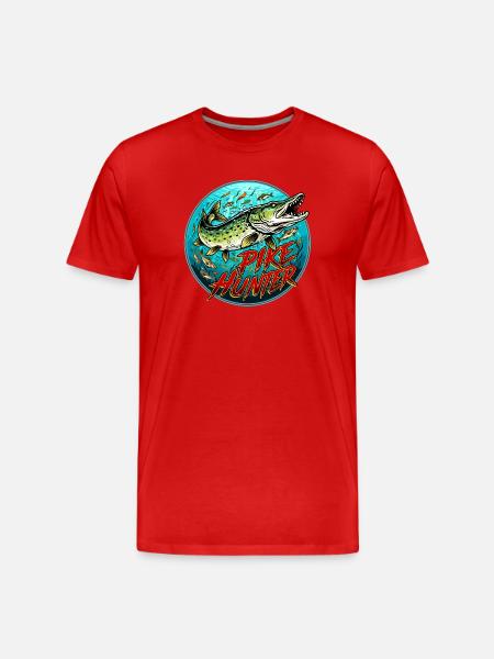 Pike Catch Design - Men's Premium Organic T-Shirt - red