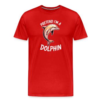 Delphin Sprüche Delphine Lustig Delphin Geschenk - Männer Premium Bio T-Shirt - Rot - Vorne - Damien (186cm)