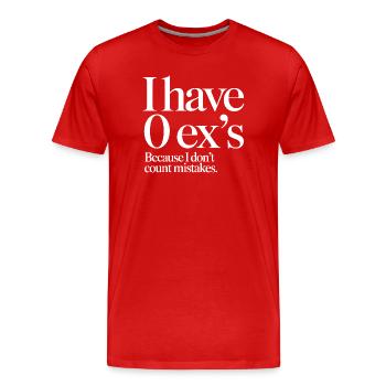 Ex-petit ami J’ai 0 ex Séparation Divorce célibataire - T-shirt bio Premium Homme - rouge - Devant - Damien (186cm)
