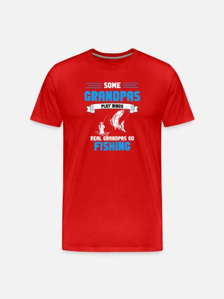 Real Grandpas Go Fishing - Men's Premium Organic T-Shirt - red