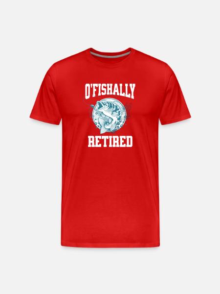 Ofishally Retired Funny Fishing Retirement Gift - Men's Premium Organic T-Shirt - red