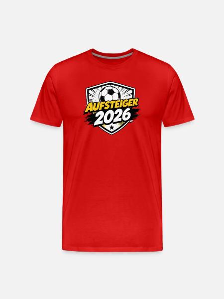 Aufsteiger 2026 Shield - Männer Premium Bio T-Shirt - Rot
