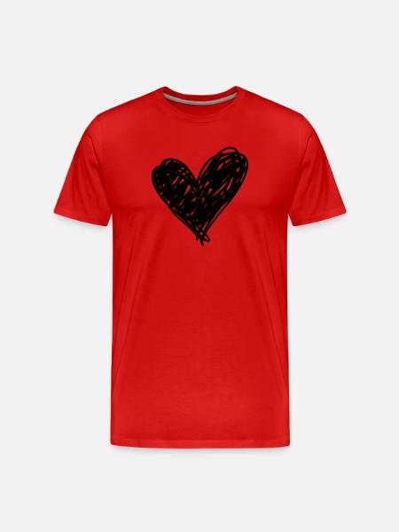 Heart - Men's Premium Organic T-Shirt - red