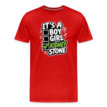 Calcul rénal survivant à l’hôpital Calcul rénal - T-shirt bio Premium Homme - rouge - Devant - Damien (186cm)