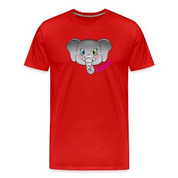 Ölöfönt - Der zuckersüße Elefant mit Glitzeraugen - Männer Premium Bio T-Shirt - Rot - Vorne - Damien (186cm)