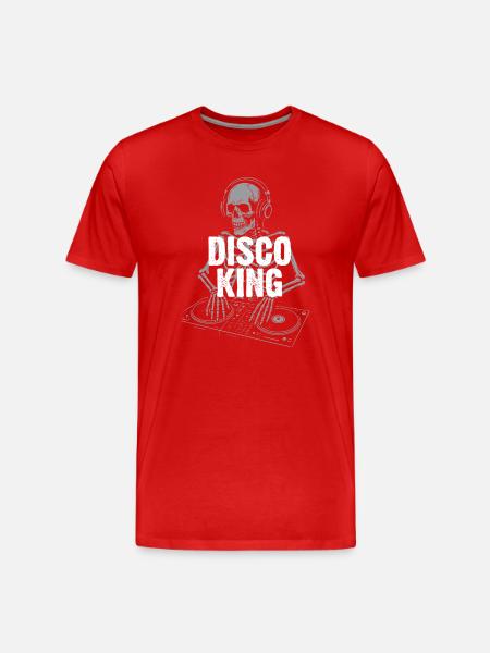 DJ Disco King Skeleton  - Men's Premium Organic T-Shirt - red