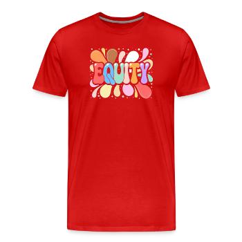 Égalité Colorée - T-shirt bio Premium Homme - rouge - Devant - Damien (186cm)