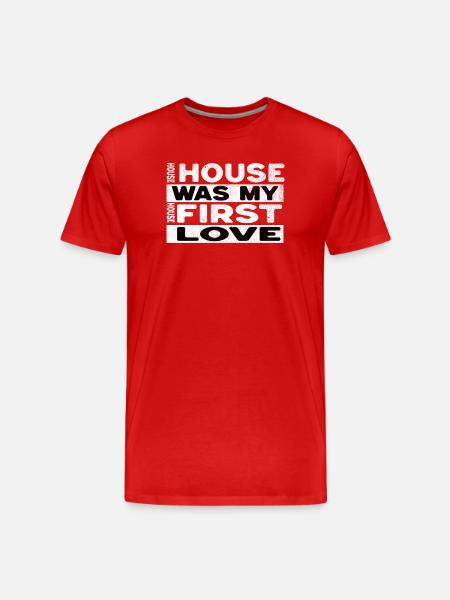 House Music Spruch - Männer Premium Bio T-Shirt - Rot