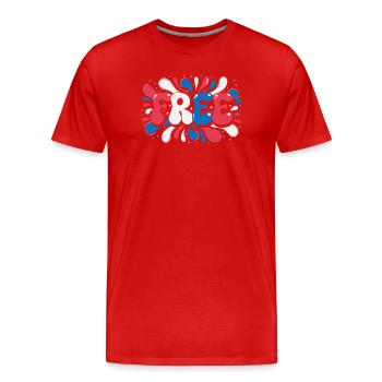 FREE Splash Tricolore - T-shirt bio Premium Homme - rouge - Devant - Damien (186cm)