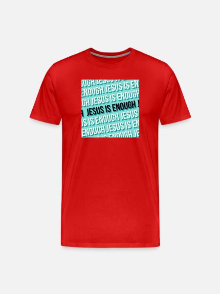Jesus Is Enough Christian Pattern Art - Men's Premium Organic T-Shirt - red