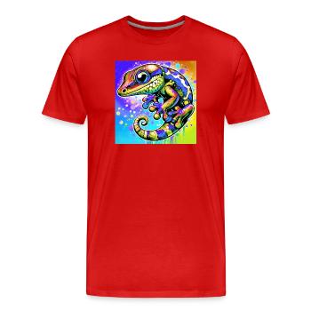 Gecko - Men's Premium Organic T-Shirt - red - Front - Damien (186cm)
