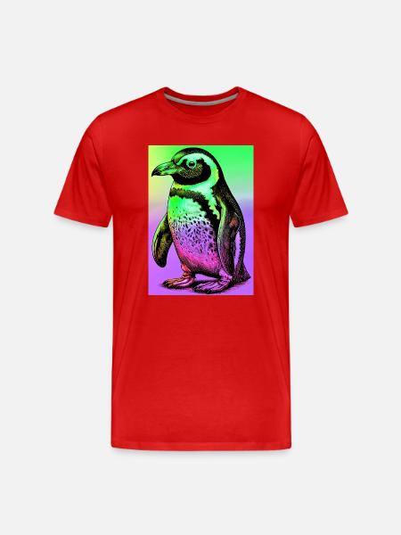 penguin - Men's Premium Organic T-Shirt - red