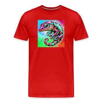 Gecko - Men's Premium Organic T-Shirt - red - Front - Damien (186cm)