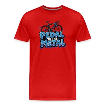 Vélo de route rétro coloré - Idée cadeau pour cycliste de route - T-shirt bio Premium Homme - rouge - Devant - Damien (186cm)