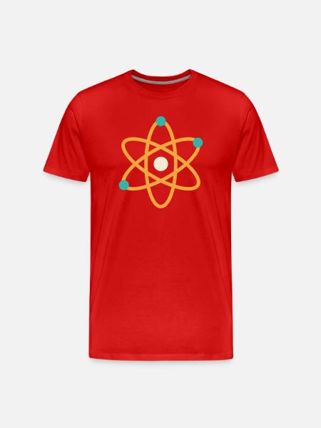 Atom - Physics Chemistry Science Nerd Teacher - Men's Premium Organic T-Shirt - red