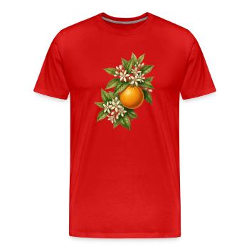 Illustration botanique des oranges dans le style vintage - T-shirt bio Premium Homme - rouge - Devant - Damien (186cm)