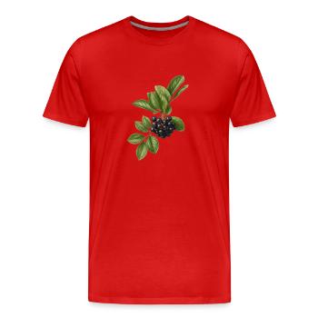 Illustration botanique de baies vintage foncées - T-shirt bio Premium Homme - rouge - Devant - Damien (186cm)
