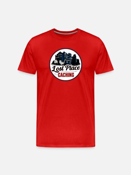 Lost Place Caching - Men's Premium Organic T-Shirt - red