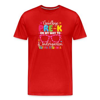 Adieu la maternelle de maternelle mais le premier été - T-shirt bio Premium Homme - rouge - Devant - Damien (186cm)