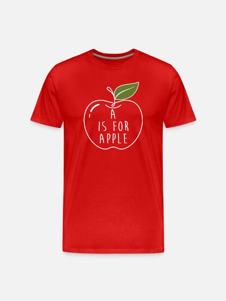 A signifie Apple Kindergarten ABC Learning - T-shirt bio Premium Homme - rouge