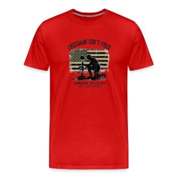 Freedom isn´t free - US Army - Männer Premium Bio T-Shirt - Rot - Vorne - Damien (186cm)