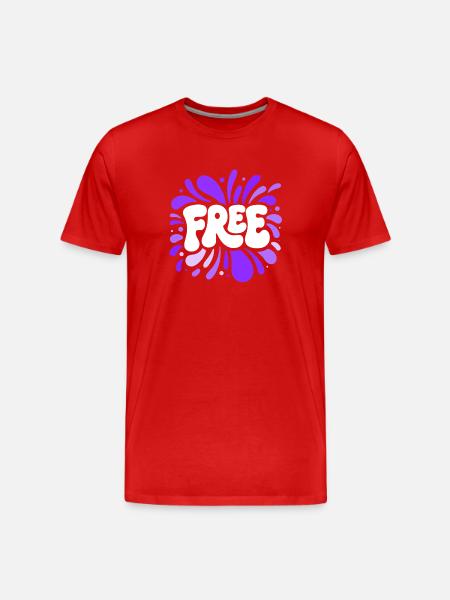 Libre Splash Violet - T-shirt bio Premium Homme - rouge