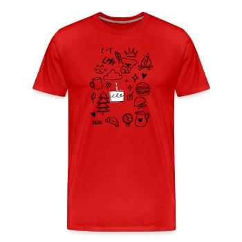 Kuchenkerzen-Linearzeichnung - Männer Premium Bio T-Shirt - Rot - Vorne - Damien (186cm)