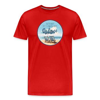 Ostsee Das Passwort Für Entspannung Urlaub - Männer Premium Bio T-Shirt - Rot - Vorne - Damien (186cm)