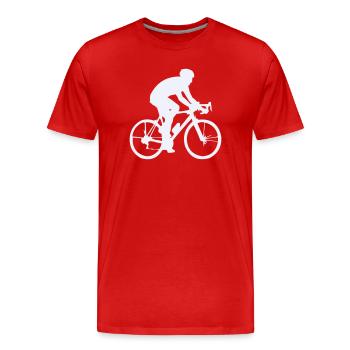 Silhouette cycliste en flux - T-shirt bio Premium Homme - rouge - Devant - Damien (186cm)