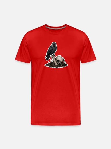 Jackdaw . Skull - Men's Premium Organic T-Shirt - red