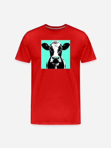 cow - Men's Premium Organic T-Shirt - red