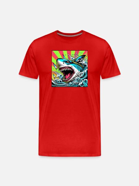 Shark - Men's Premium Organic T-Shirt - red
