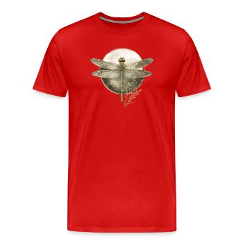 Libelle Dragonfly Nature  - Männer Premium Bio T-Shirt - Rot - Vorne - Damien (186cm)