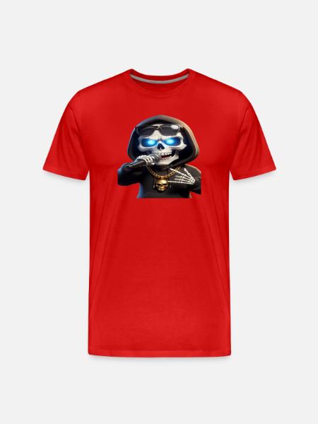 Skelett Rapper - Männer Premium Bio T-Shirt - Rot