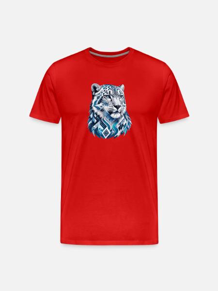 Geometrischer Eis Tiger Kopf - Men's Premium Organic T-Shirt - red