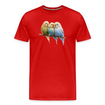 Budgies - Men's Premium Organic T-Shirt - red - Front - Damien (186cm)