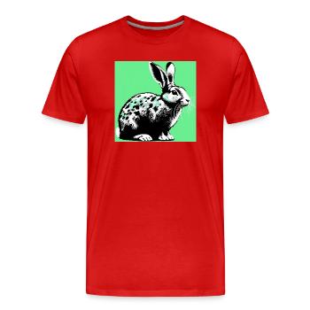 Kaninchen - Männer Premium Bio T-Shirt - Rot - Vorne - Damien (186cm)