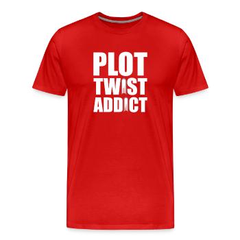 Lecteur de romans policiers Lecteurs de romans policiers - T-shirt bio Premium Homme - rouge - Devant - Damien (186cm)
