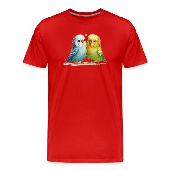 Budgies - Men's Premium Organic T-Shirt - red - Front - Damien (186cm)