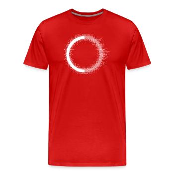Gepunkteter Halo-Kreis - Männer Premium Bio T-Shirt - Rot - Vorne - Damien (186cm)