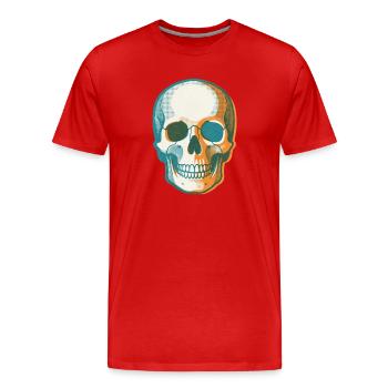 Retro Pop Skull - Men's Premium Organic T-Shirt - red - Front - Damien (186cm)