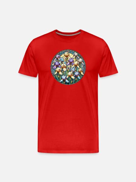 Cercle de vitrail Iris - T-shirt bio Premium Homme - rouge