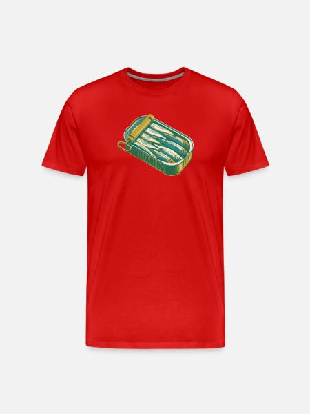 Sardine Tin Retro Artwork - Men's Premium Organic T-Shirt - red