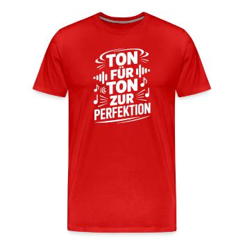 Chorleiter - Ton für Ton zur Perfektion - Männer Premium Bio T-Shirt - Rot - Vorne - Damien (186cm)